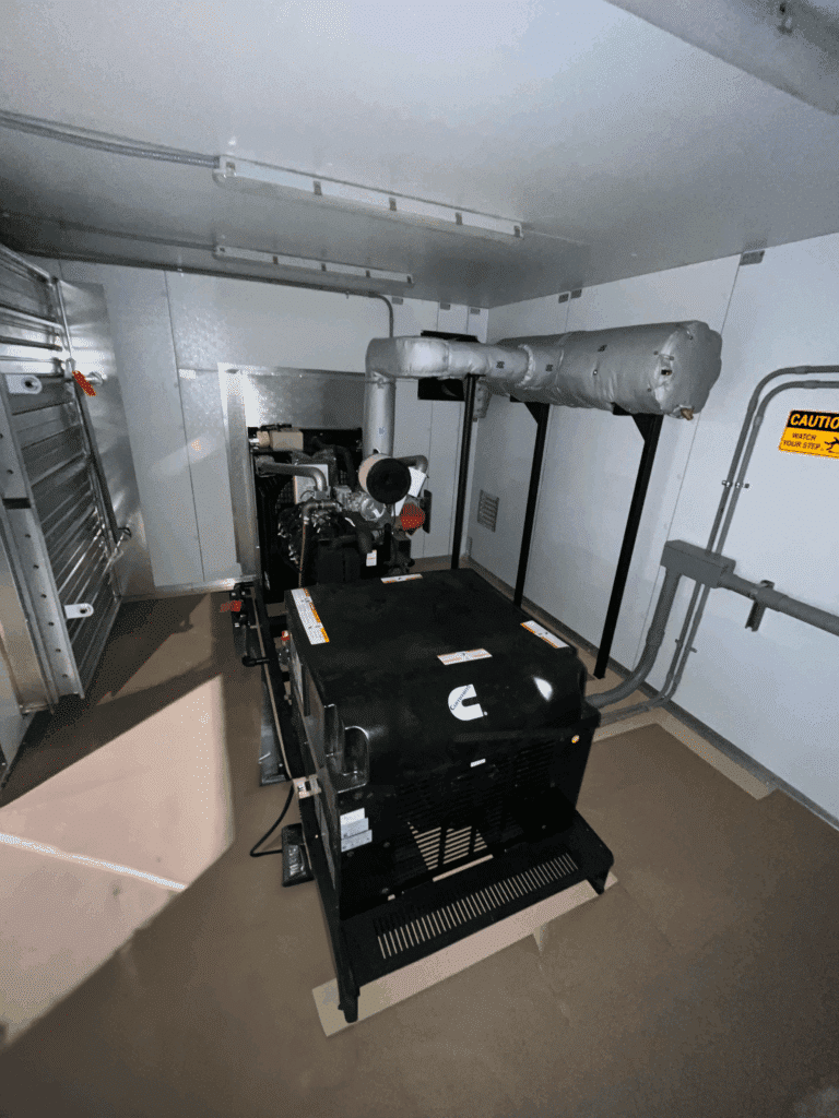 generator-room-2 Generator housed inside building in its own room.