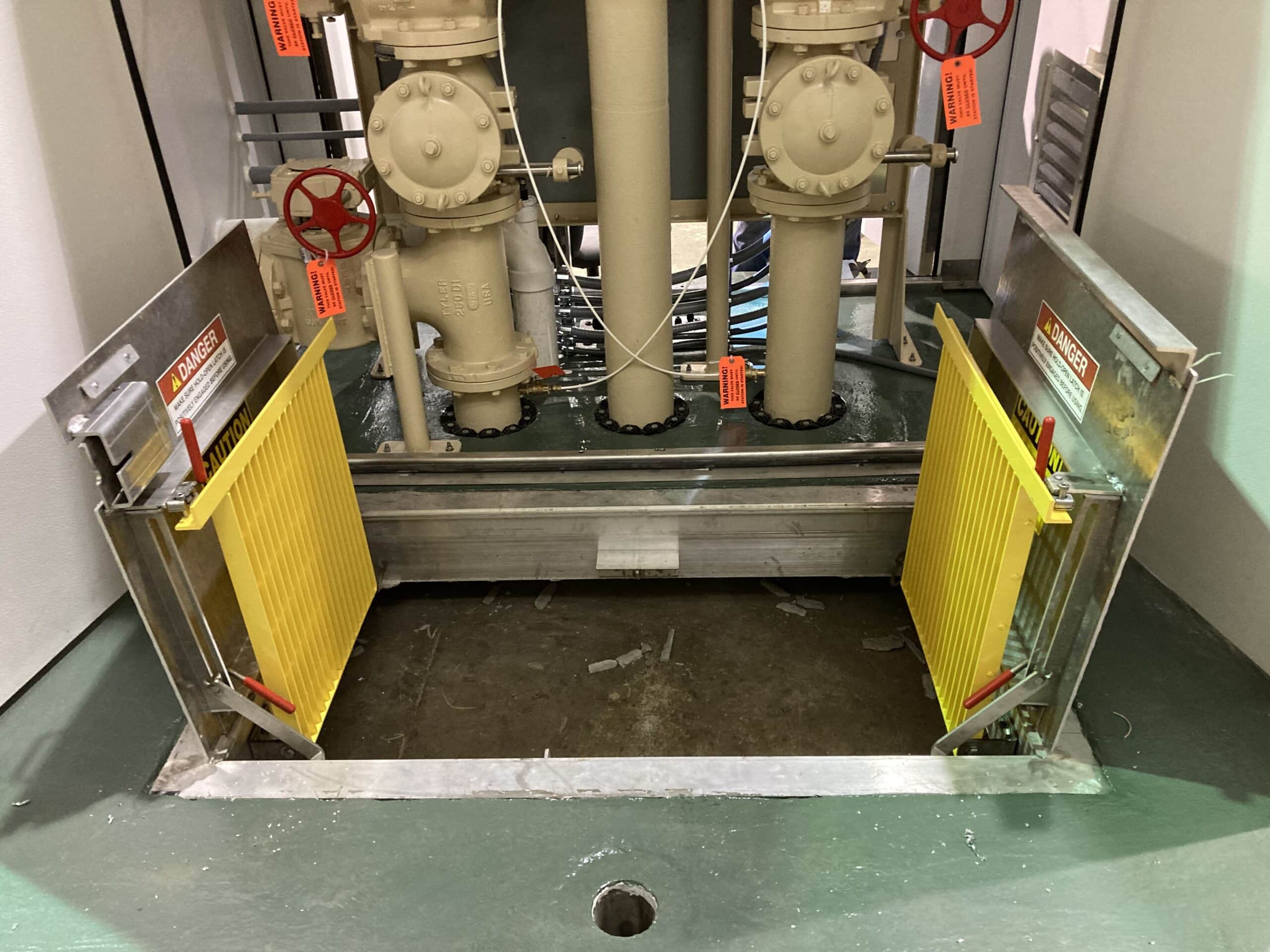 USEMCO packaged PumpMate lift station with safety grate