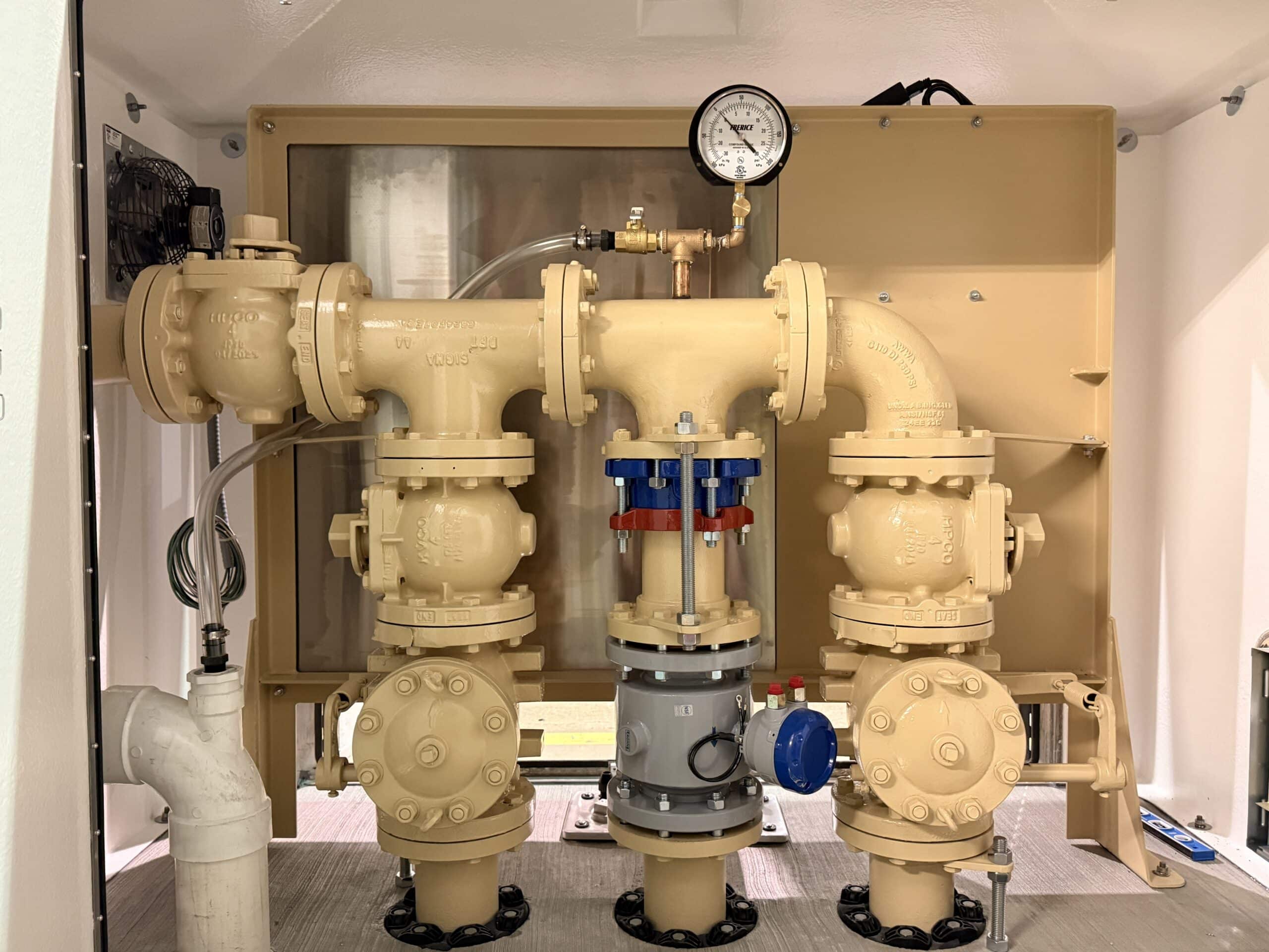 USEMCO packaged pump station with flow meter option