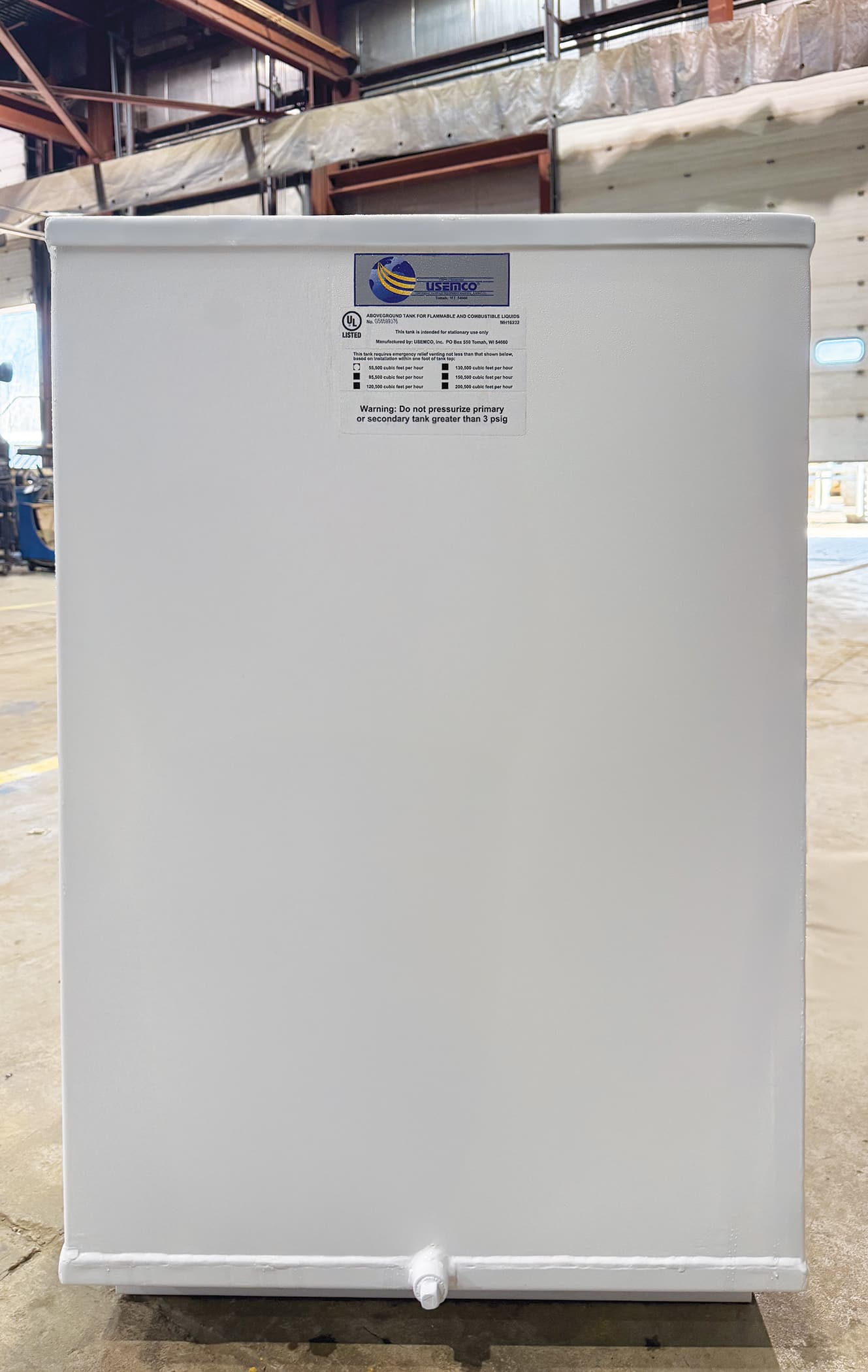 Rectangular Lube Tank Rectangular Lube tank sitting in factory.