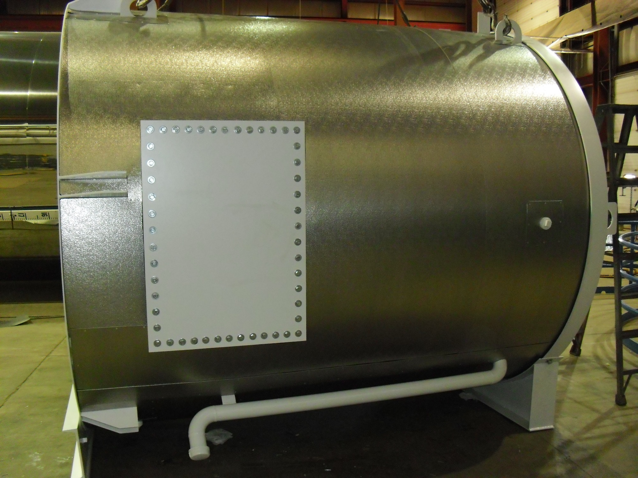 Ammonia Diffusion Tank_4 Stainless steel Ammonia Diffusion Tank sitting in the factory.