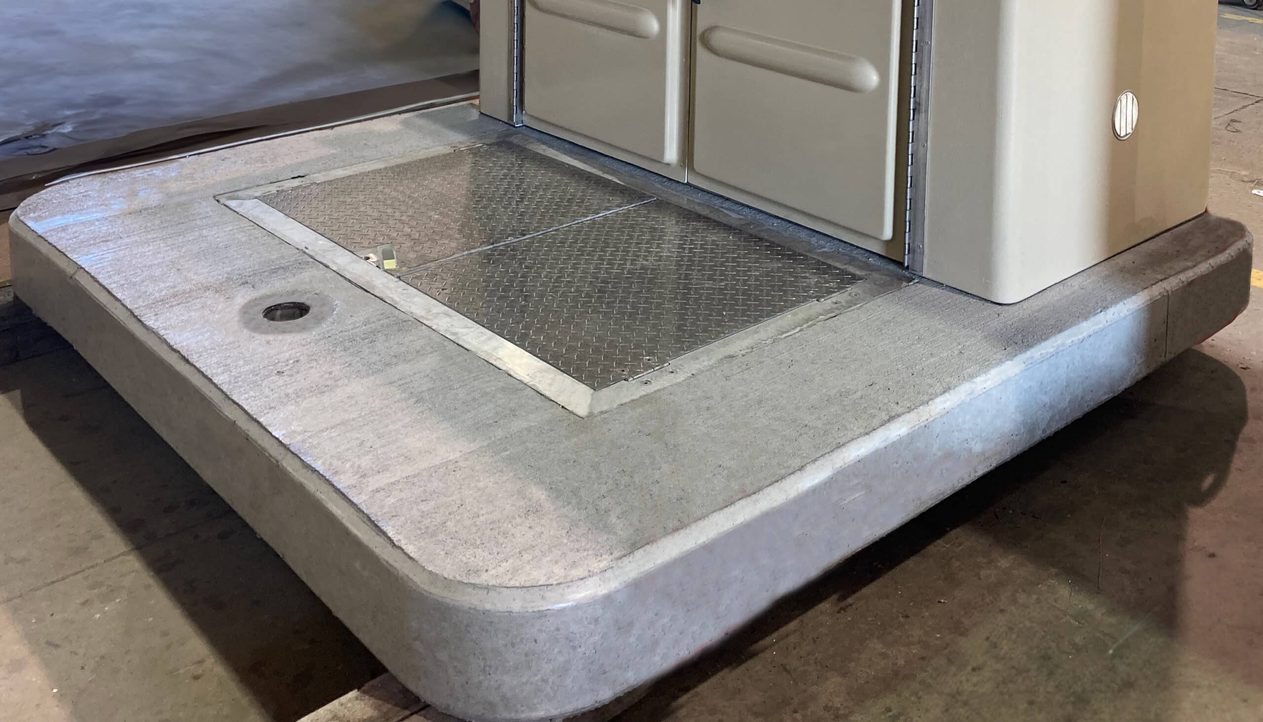 8″ thick reinforced concrete base