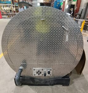 USEMCO below grade submersible packaged fiberglass pump station