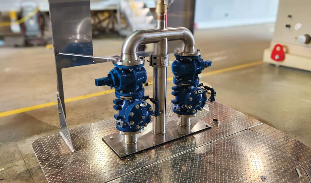 TopVault S in factory showing the stainless steel piping.